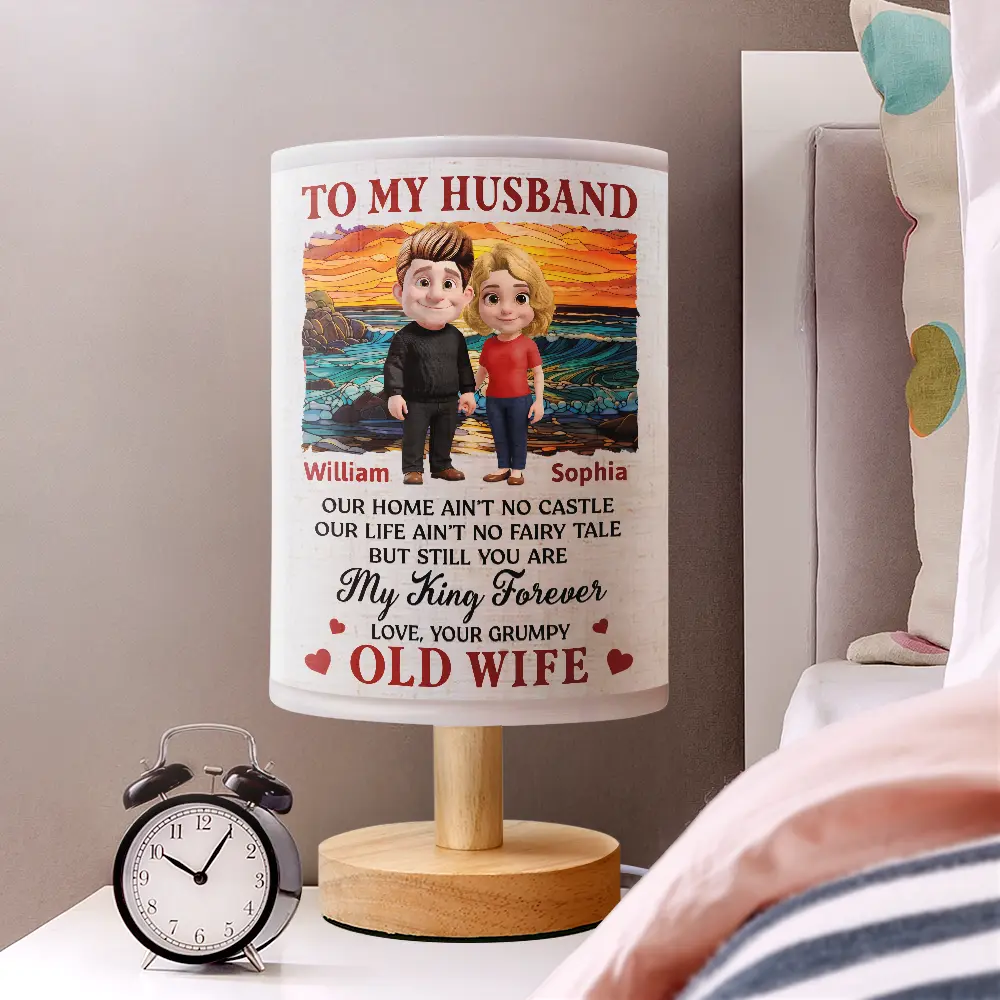 Our Home Ain't No Castle Couple - Personalized Fabric Lamp - Image 2