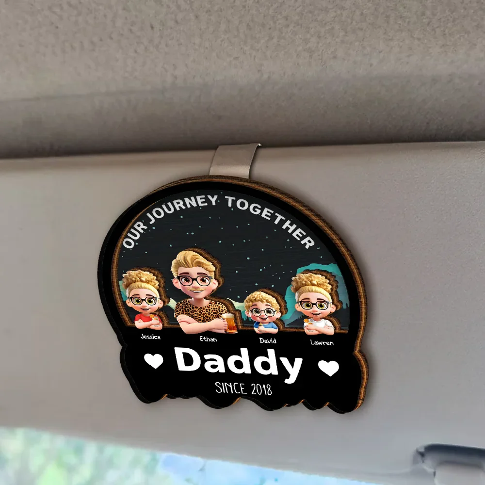 Our Journey Together - Personalized Custom Shaped Car Visor Clip - Image 2