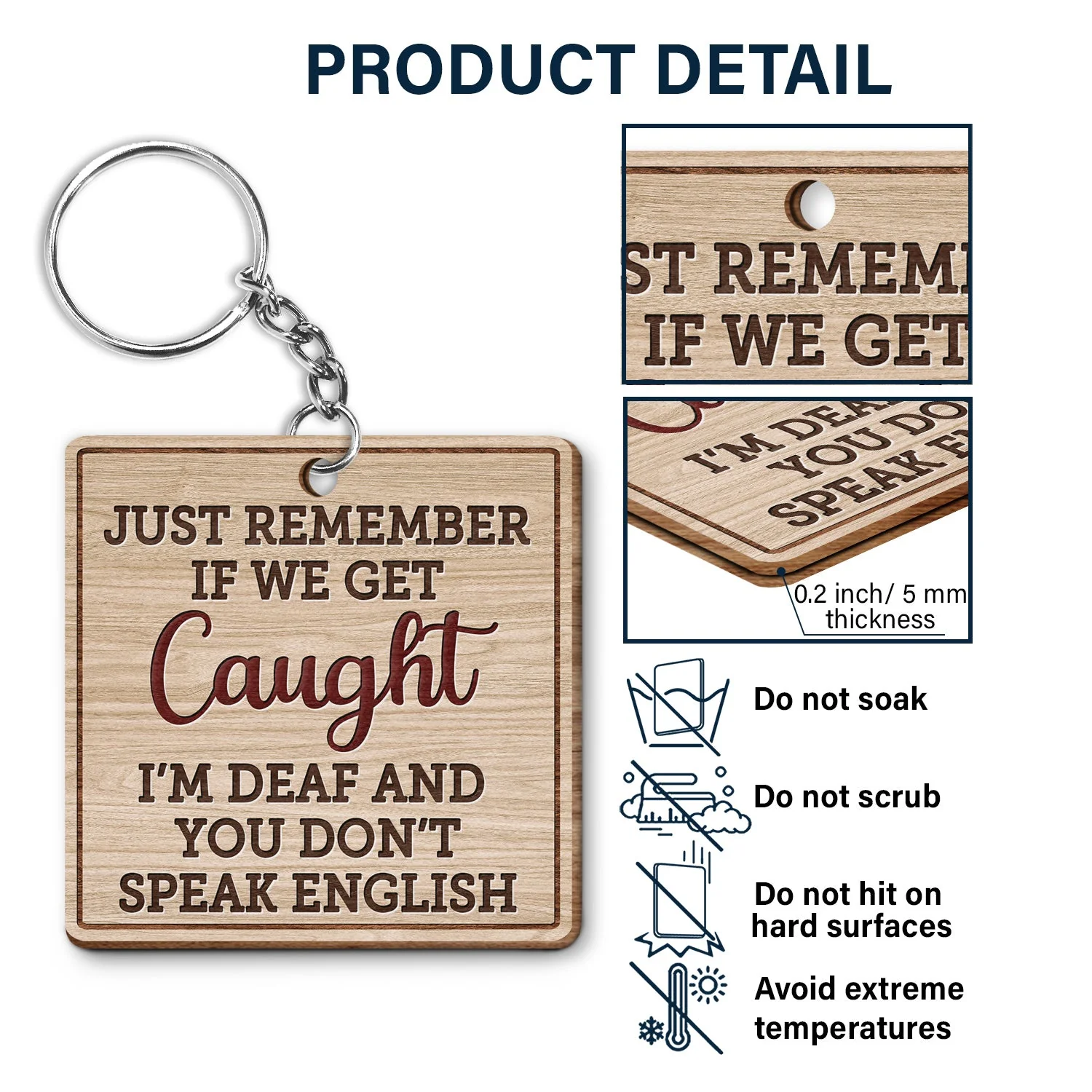 Our Laughs Are Limitless - Funny, Anniversary, Birthday Gifts For Best Friends, Besties - Personalized Custom Wooden Keychain - Image 5