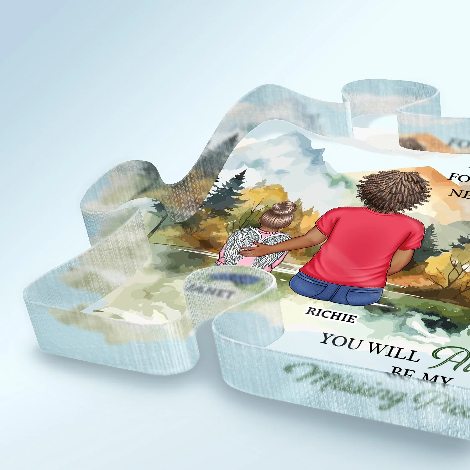 Our Love For You Will Never Cease - Memorial Gift For Family, Friend - Personalized Puzzle Shaped Acrylic Plaque - Image 3
