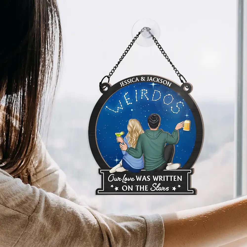 Our Love Was Written On The Stars - Personalized Window Hanging Suncatcher Ornament - Image 4