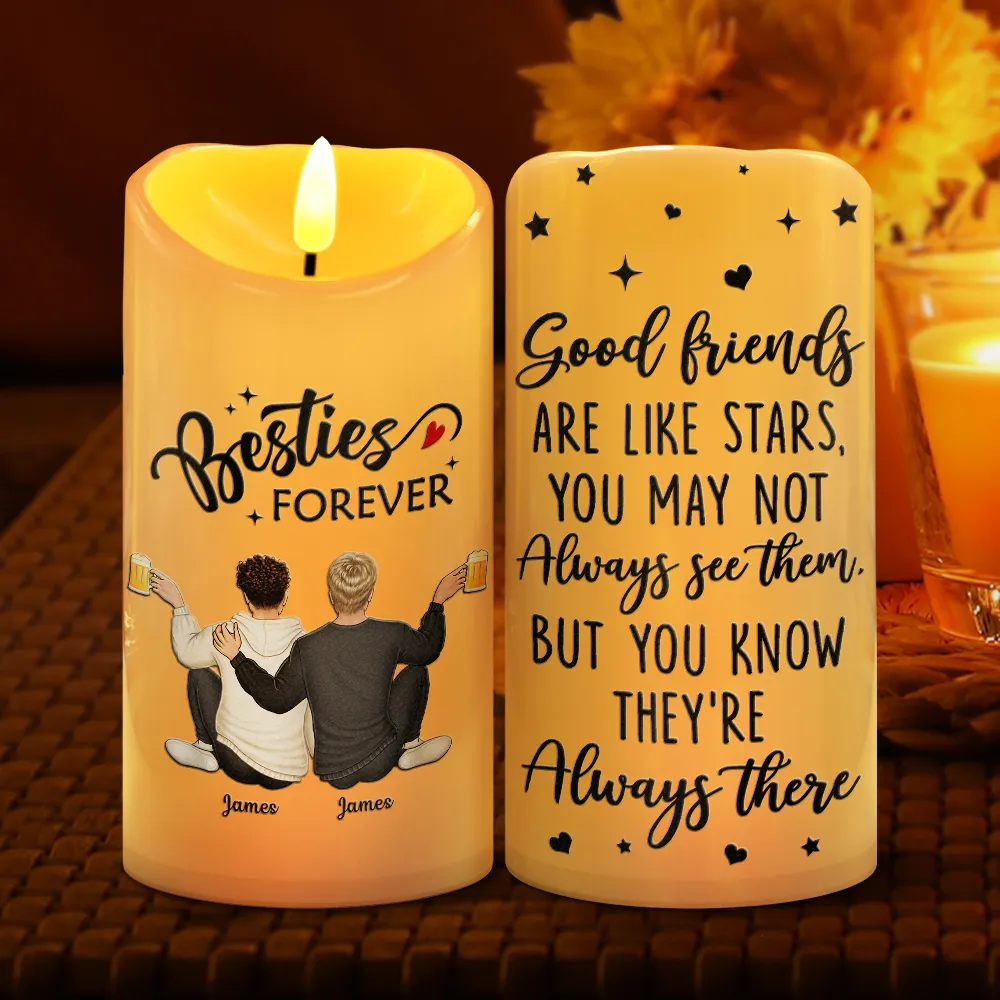 Our Memories Are Countless Friends Forever - Personalized Flameless LED Candle - Image 2