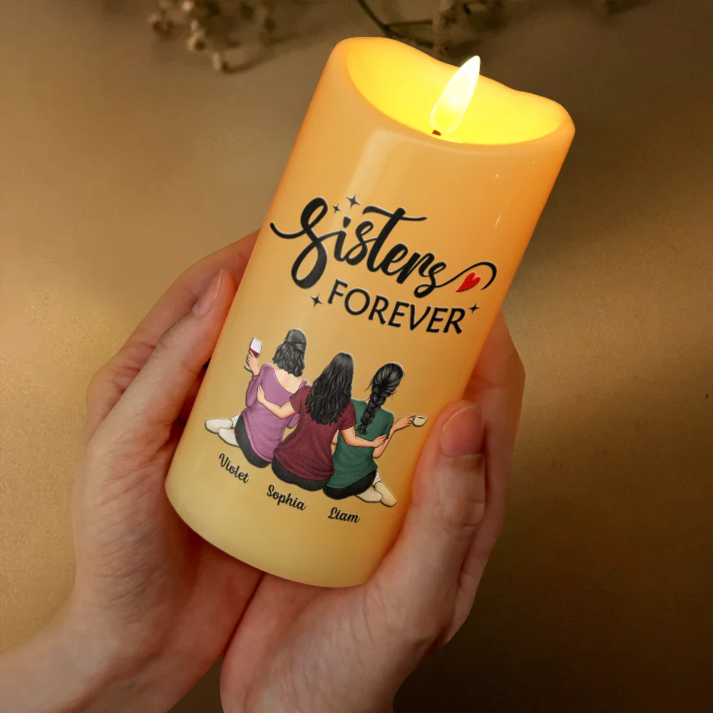 Our Memories Are Countless Friends Forever - Personalized Flameless LED Candle - Image 3