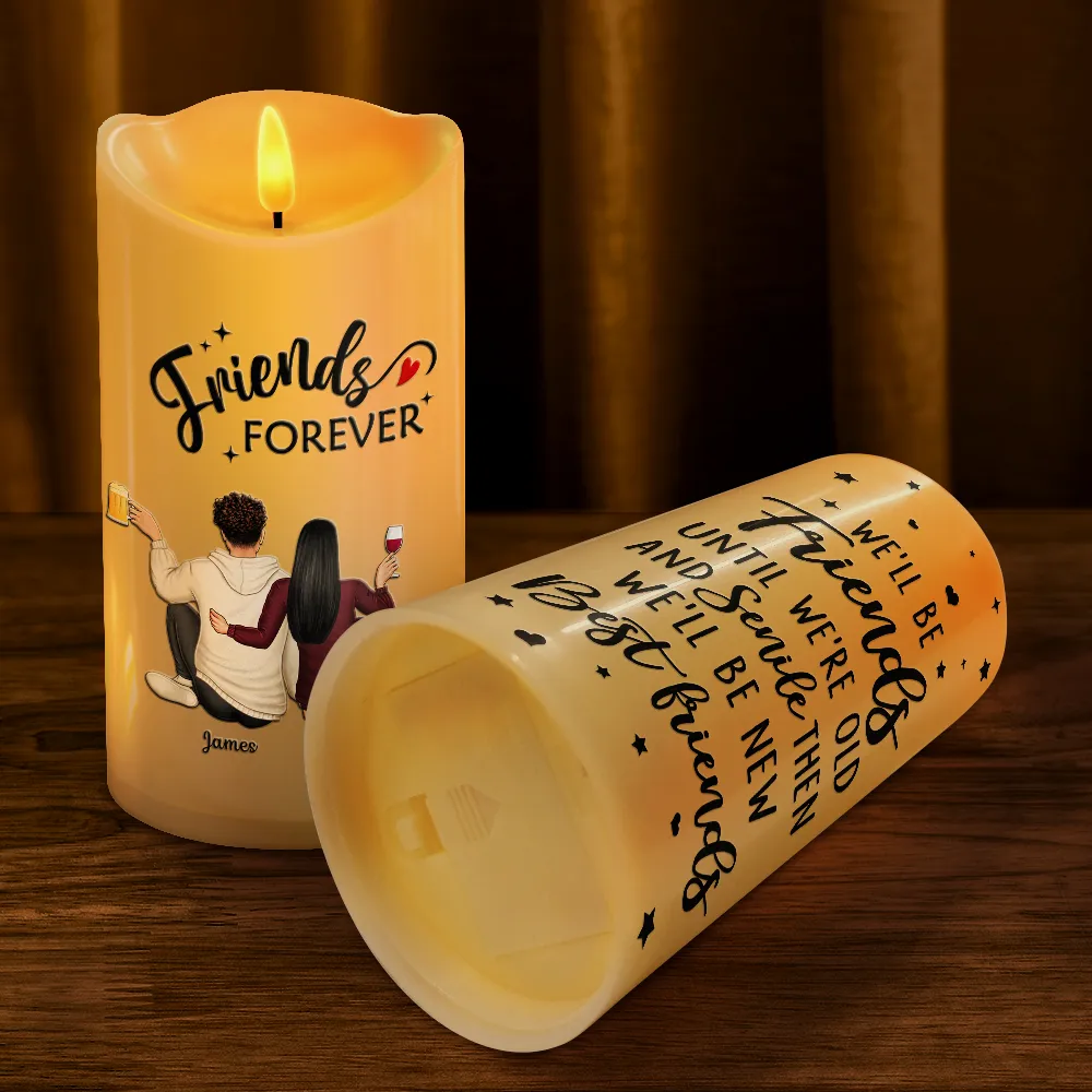 Our Memories Are Countless Friends Forever - Personalized Flameless LED Candle - Image 4