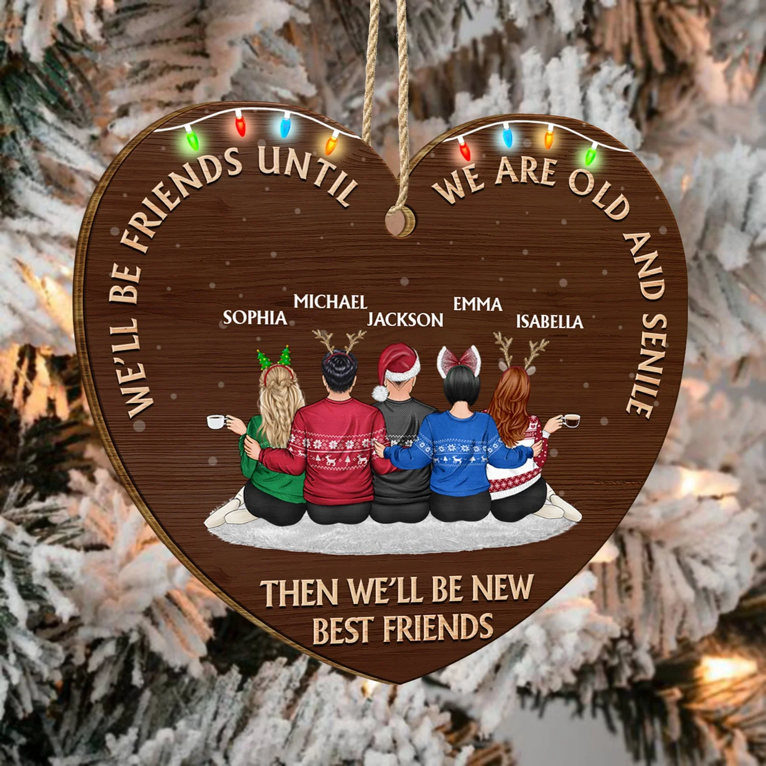 Our Memories Are Countless, Our Friendship Is Endless - Christmas Gifts For Best Friends, Besties - Personalized Custom Shaped Wooden Ornament - Image 4