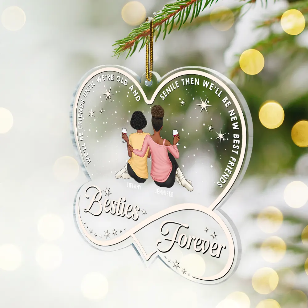 Our Memories Are Countless Our Friendship Is Endless - Personalized Custom Shaped Acrylic Ornament - Image 2