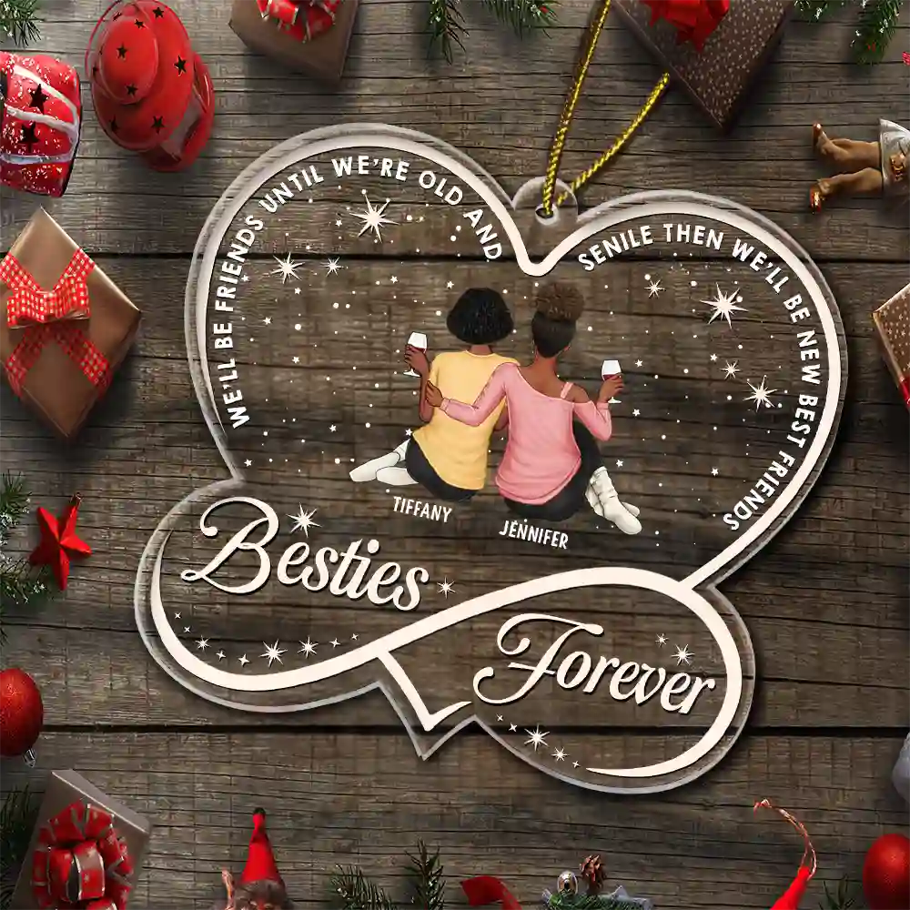 Our Memories Are Countless Our Friendship Is Endless - Personalized Custom Shaped Acrylic Ornament - Image 5