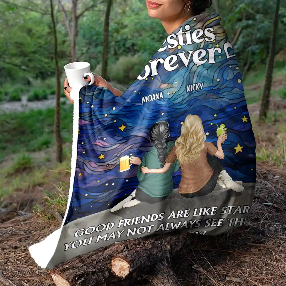 Our Memories Are Countless Our Friendship Is Endless - Personalized Fleece Blanket, Sherpa Blanket - Image 5