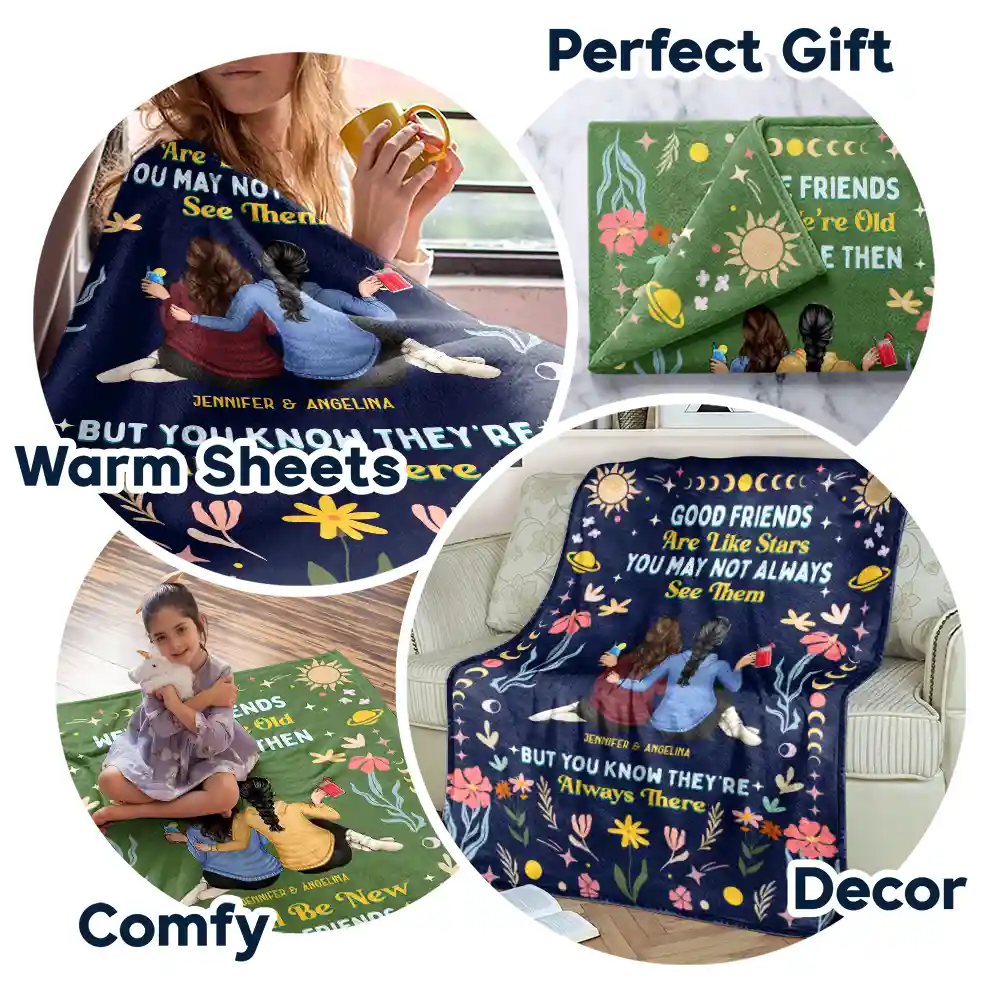 Our Memories Are Countless Our Friendship Is Endless - Personalized Fleece Blanket, Sherpa Blanket - Image 7