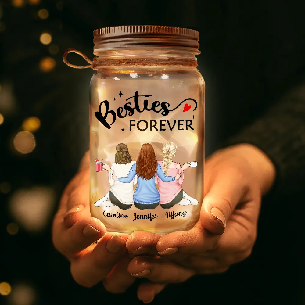 Our Memories Are Countless Our Friendship Is Endless - Personalized Mason Jar Light - Image 3