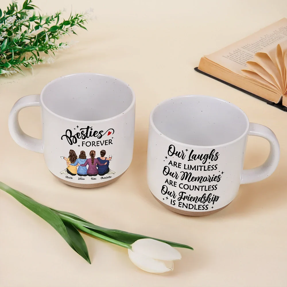 Our Memories Are Countless Our Friendship Is Endless - Personalized Pottery Mug - Image 3