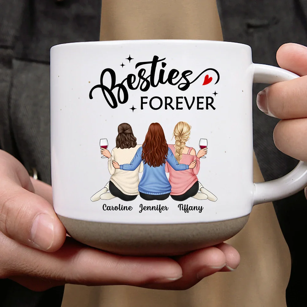 Our Memories Are Countless Our Friendship Is Endless - Personalized Pottery Mug - Image 4