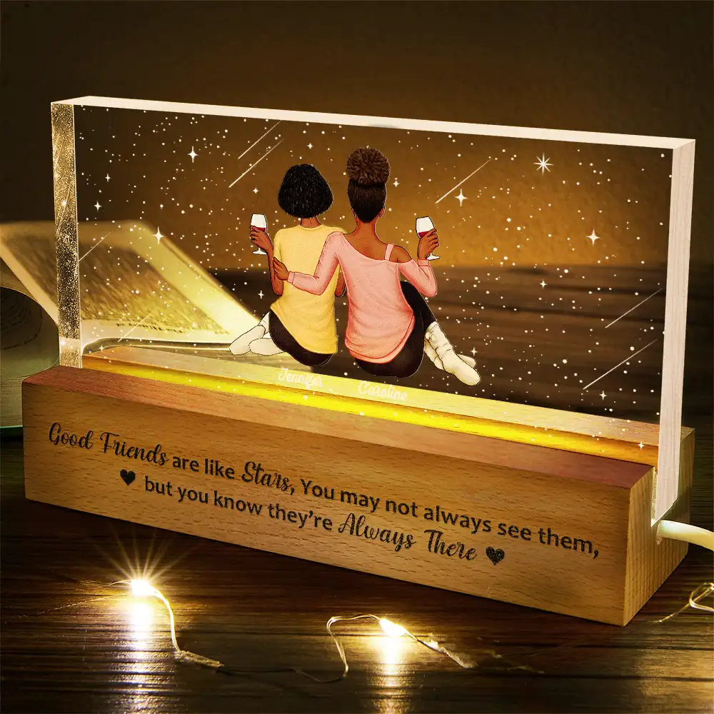 Our Memories Are Countless Our Friendship Is Endless - Personalized Rectangle LED Light - Image 5