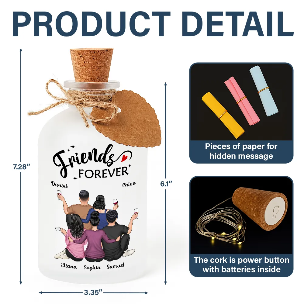 Our Memories Are Countless Our Friendship Is Endless - Personalized Short Bottle Light - Image 6