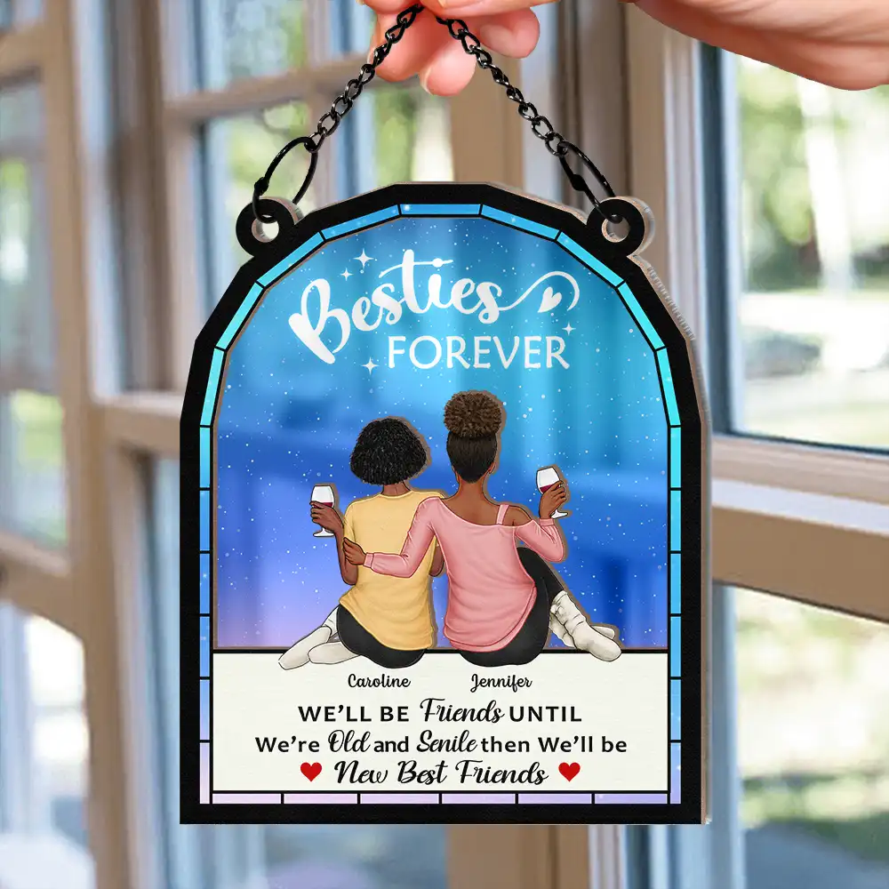 Our Memories Are Countless Our Friendship Is Endless - Personalized Window Hanging Suncatcher Ornament - Image 2