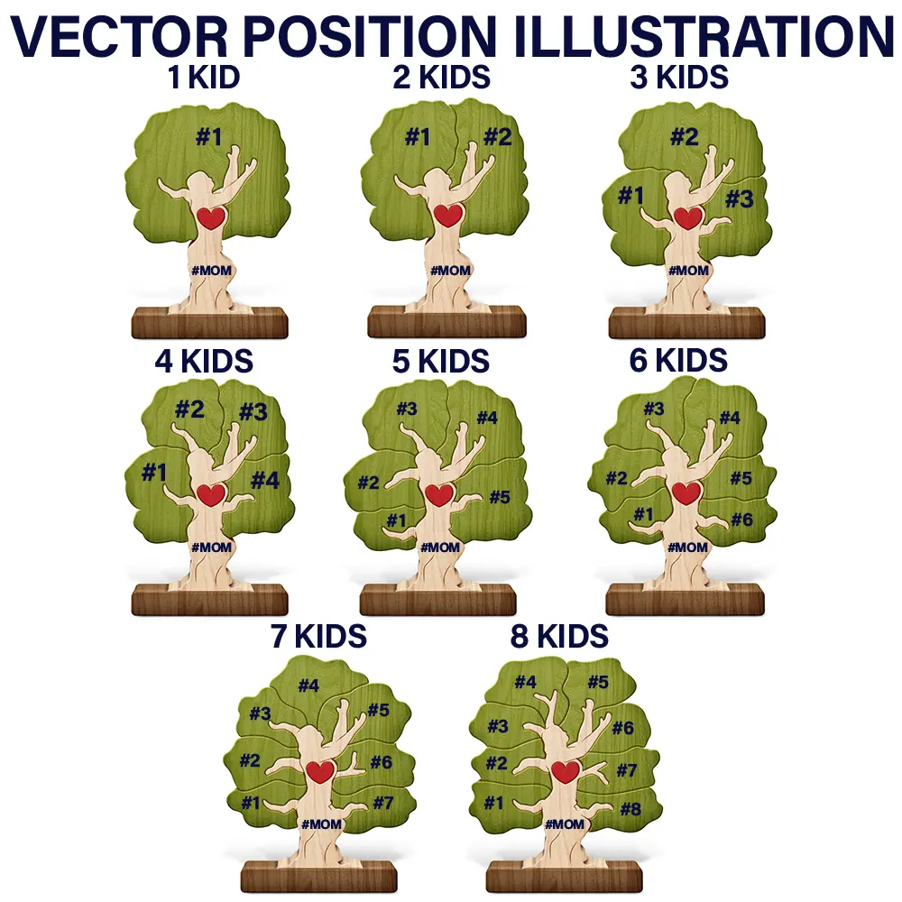 Our Roots Begin With Mom - Personalized Custom Shaped Wooden Puzzle - Image 5