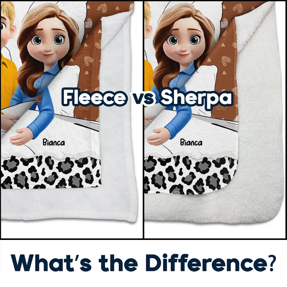 Our Snuggle Cuddling 3D Effect Couple - Personalized Fleece Blanket, Sherpa Blanket - Image 4