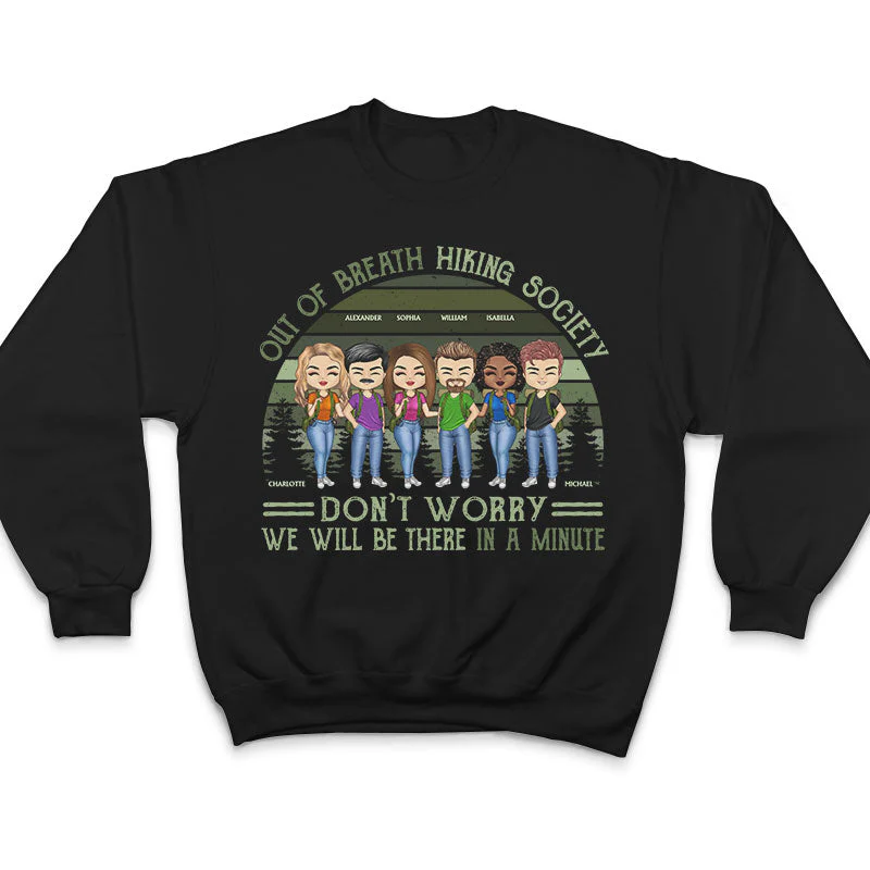 Out Of Breath Hiking Society Outdoor Friends - BFF Bestie Gift - Personalized Custom T Shirt - Image 5