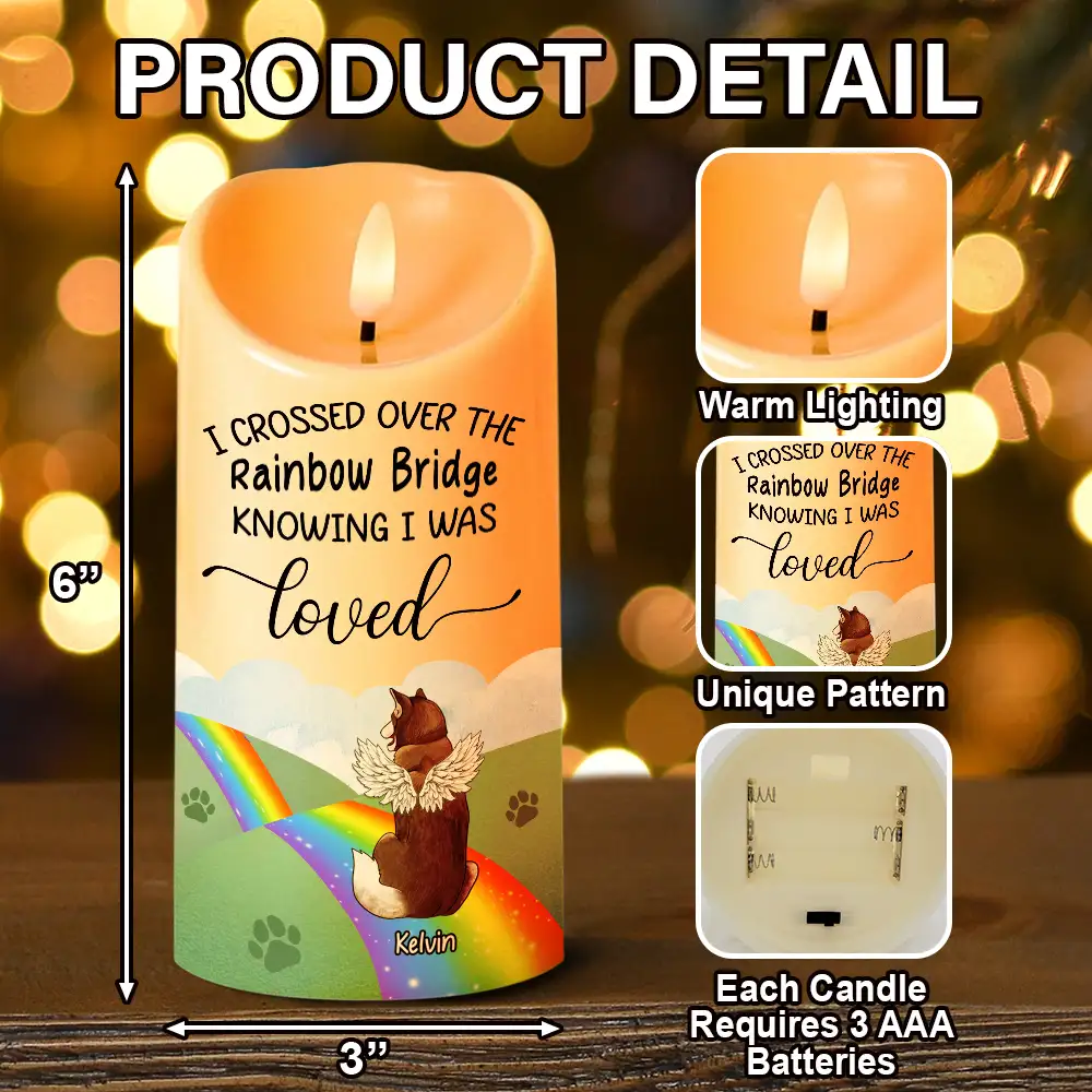 Over The Rainbow Bridge - Personalized Flameless LED Candle - Image 5