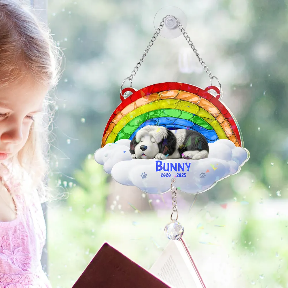 Over The Rainbow Bridge - Personalized Rainbow Suncatcher With Crystal Ball Prism - Image 5