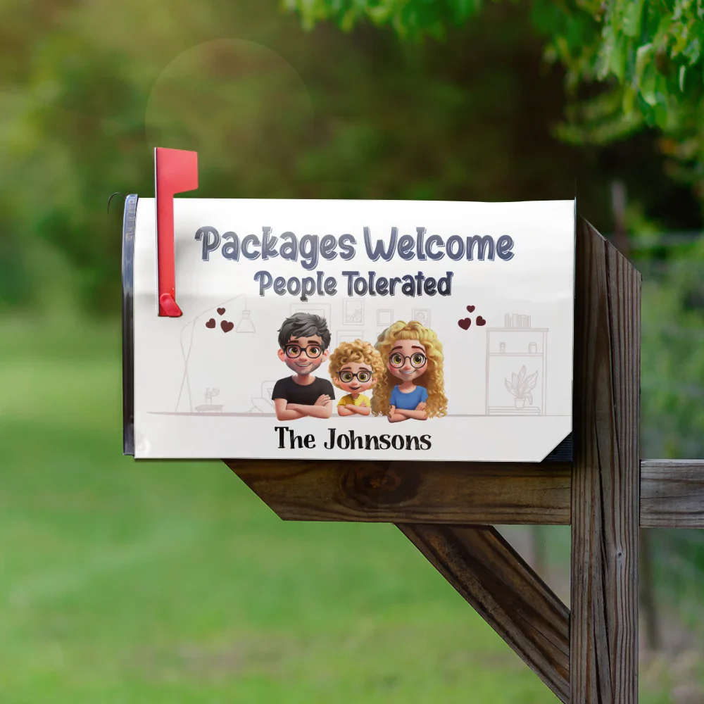 Packages Welcome People Tolerated - Personalized Mailbox Cover - Image 2