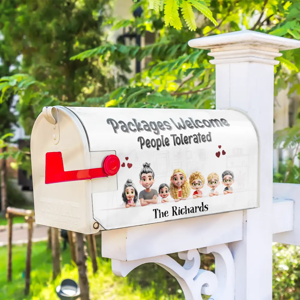 Packages Welcome People Tolerated - Personalized Mailbox Cover - Image 4