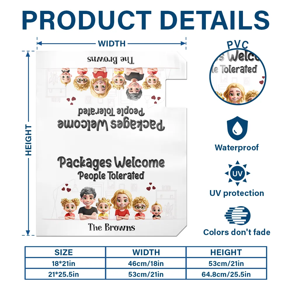 Packages Welcome People Tolerated - Personalized Mailbox Cover - Image 6