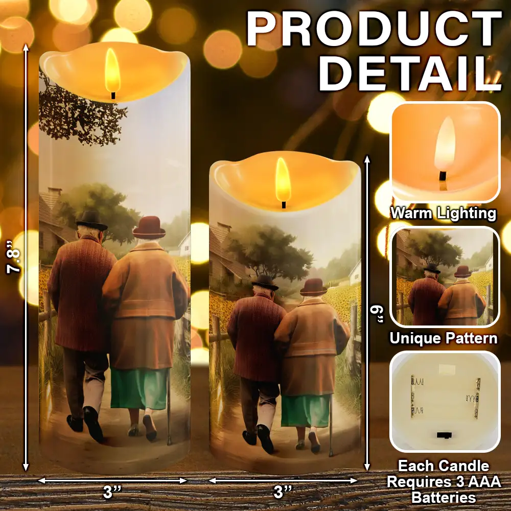 Painting Old Couple You And Me We Got This - Personalized Flameless LED Candle - Image 5