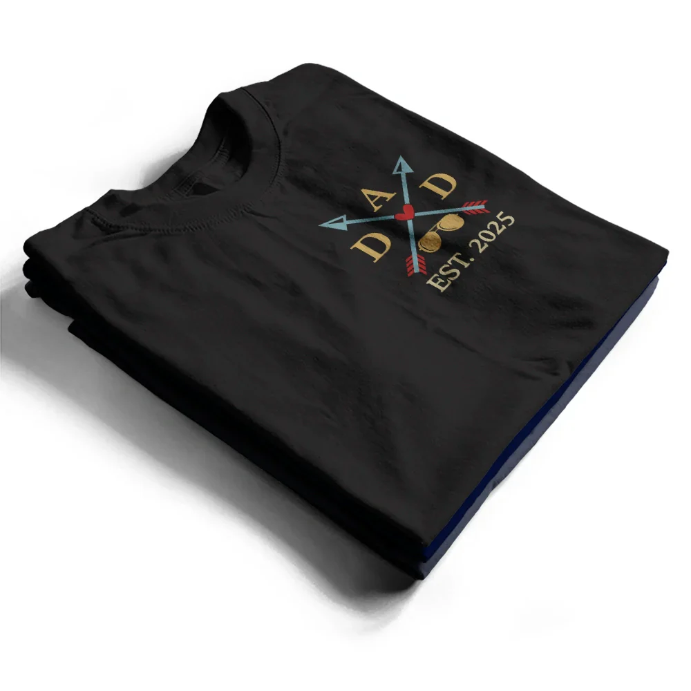 Papa Dad Est Year Crossed Arrows Joining Of Paths - Personalized T Shirt - Image 2