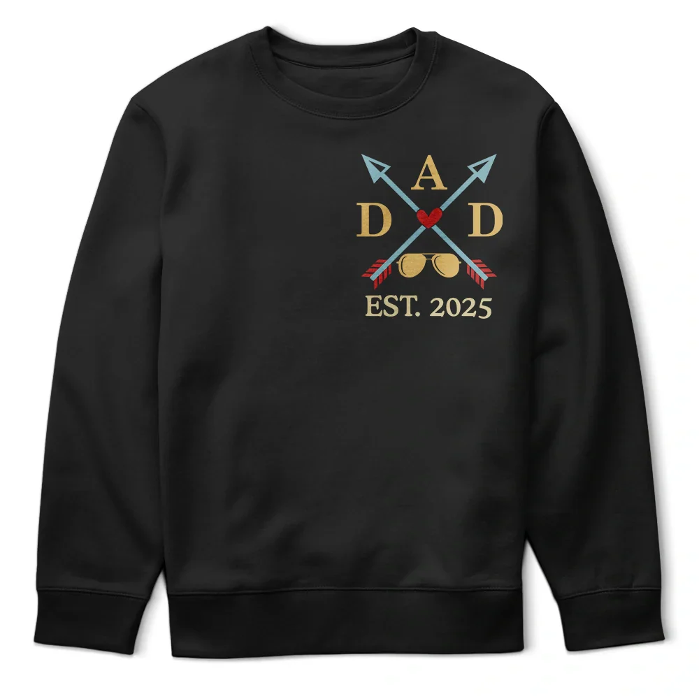Papa Dad Est Year Crossed Arrows Joining Of Paths - Personalized T Shirt - Image 5