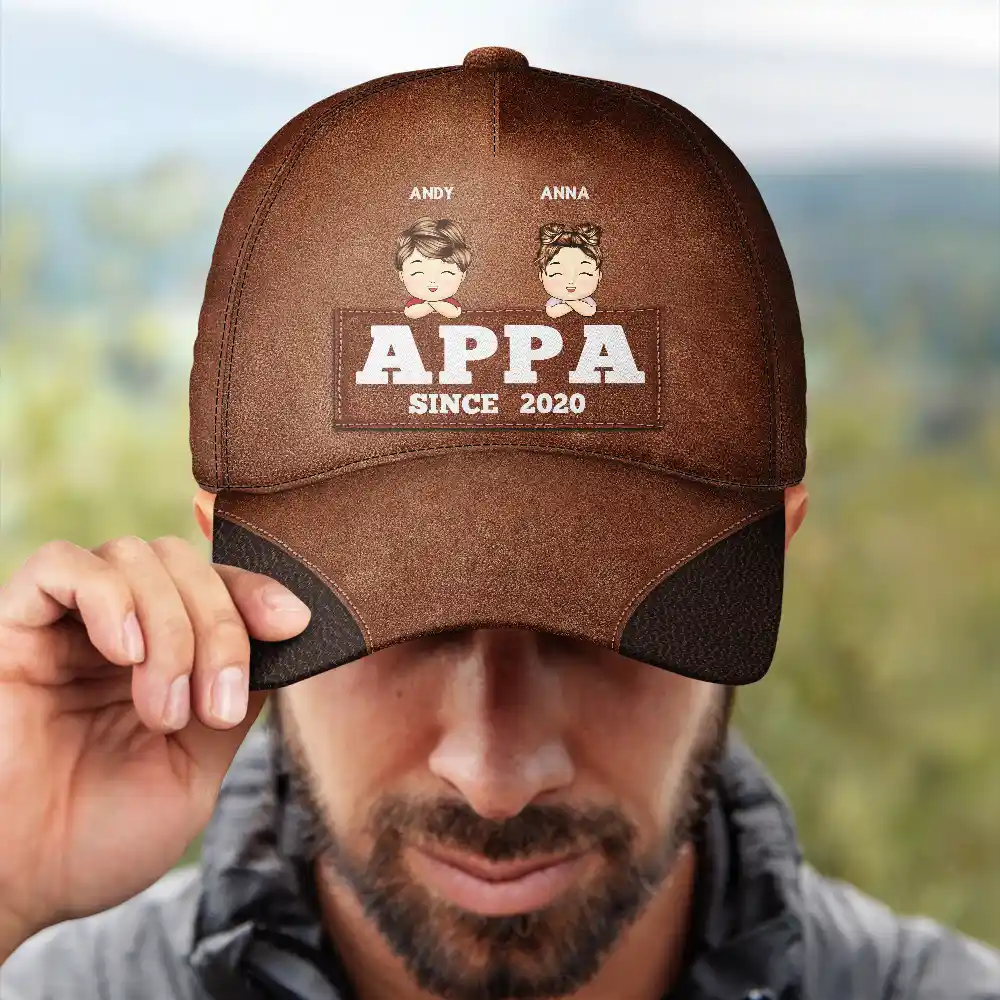 Papa Since - Gift For Father, Dad, Grandpa - Personalized Classic Cap - Image 4