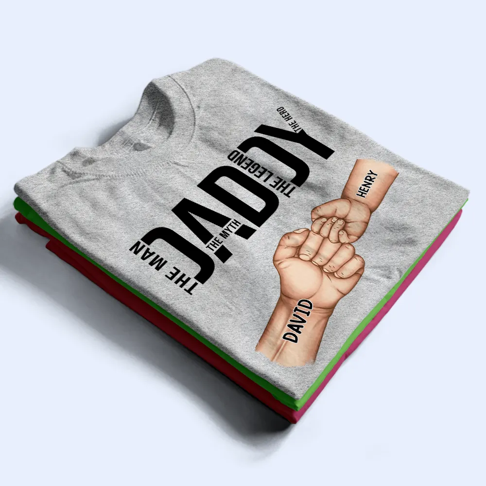 Papa The Man The Myth The Legend The Hero Cartoon - Personalized T Shirt - Image 3