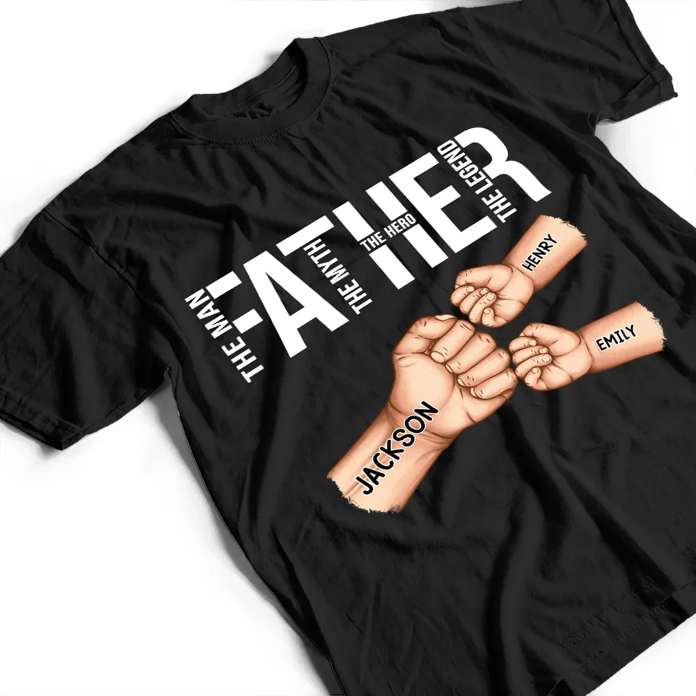 Papa The Man The Myth The Legend The Hero Cartoon - Personalized T Shirt - Image 4