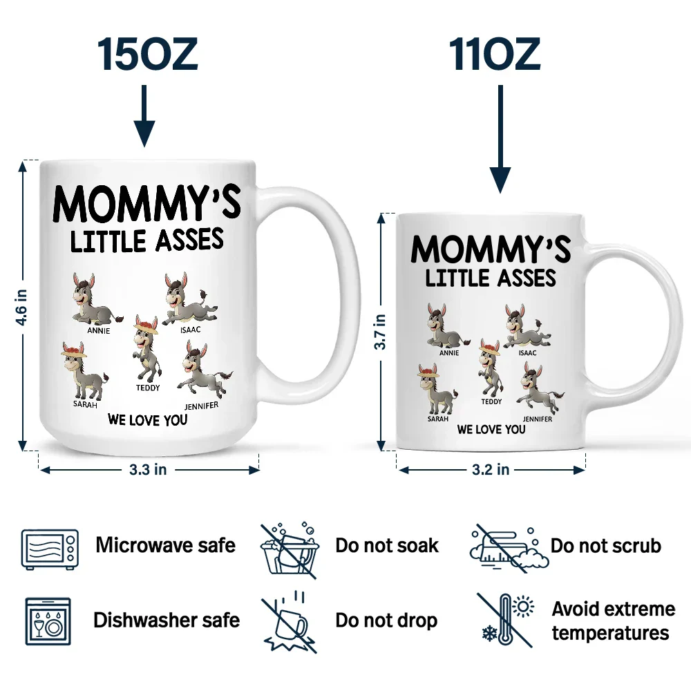 Papa's Little Donkeys - Personalized Mug - Image 4