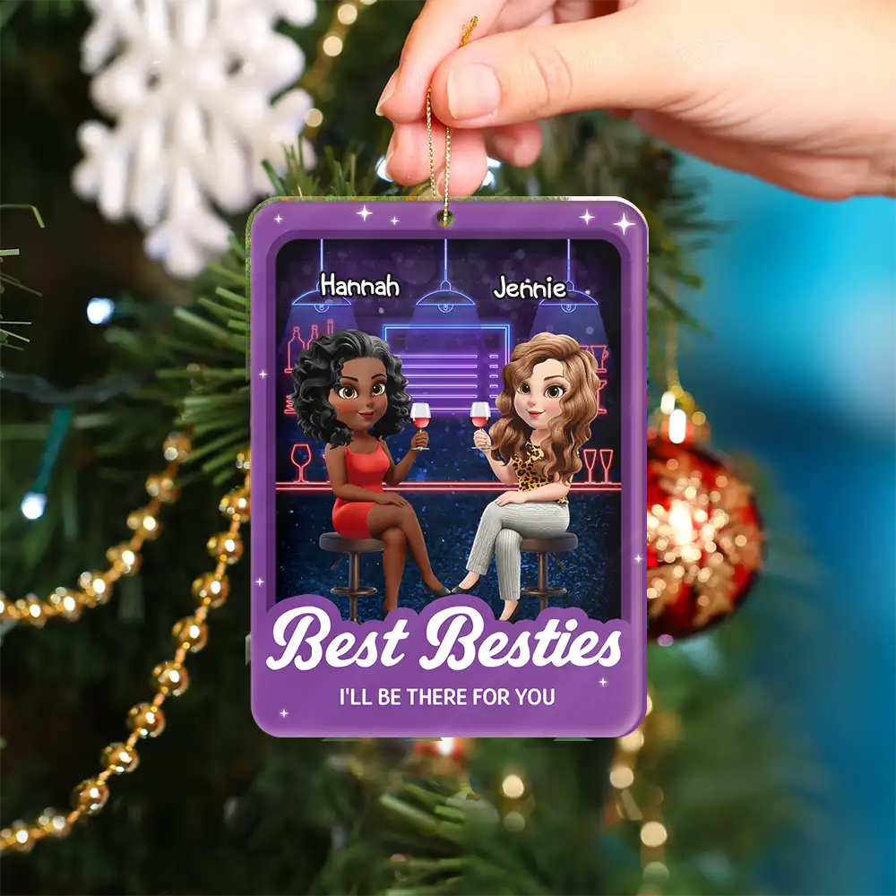 Partner In Crime 3D Effect Bar Bestie - Personalized Custom Shaped Acrylic Ornament - Image 4