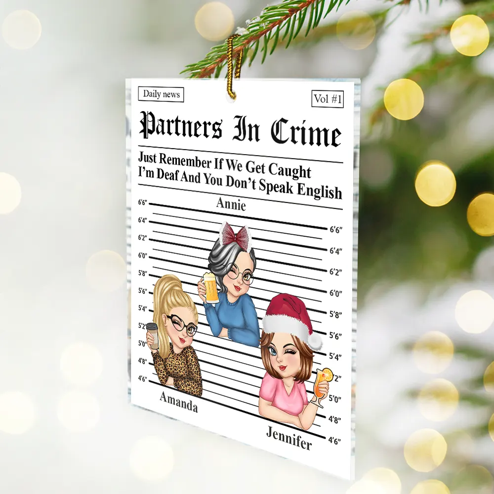 Partners In Crime Daily News - Personalized Custom Shaped Acrylic Ornament - Image 2