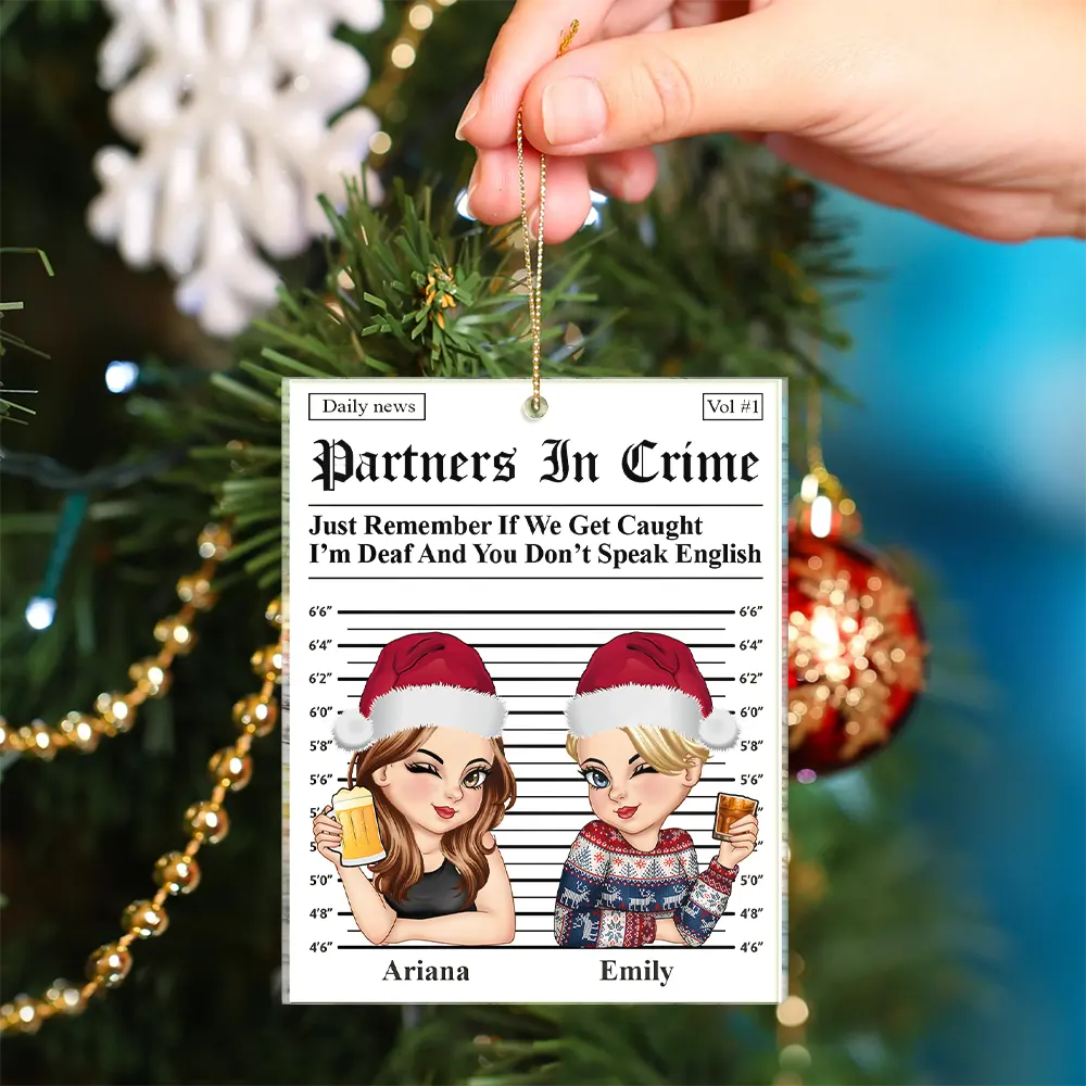 Partners In Crime Daily News - Personalized Custom Shaped Acrylic Ornament - Image 4