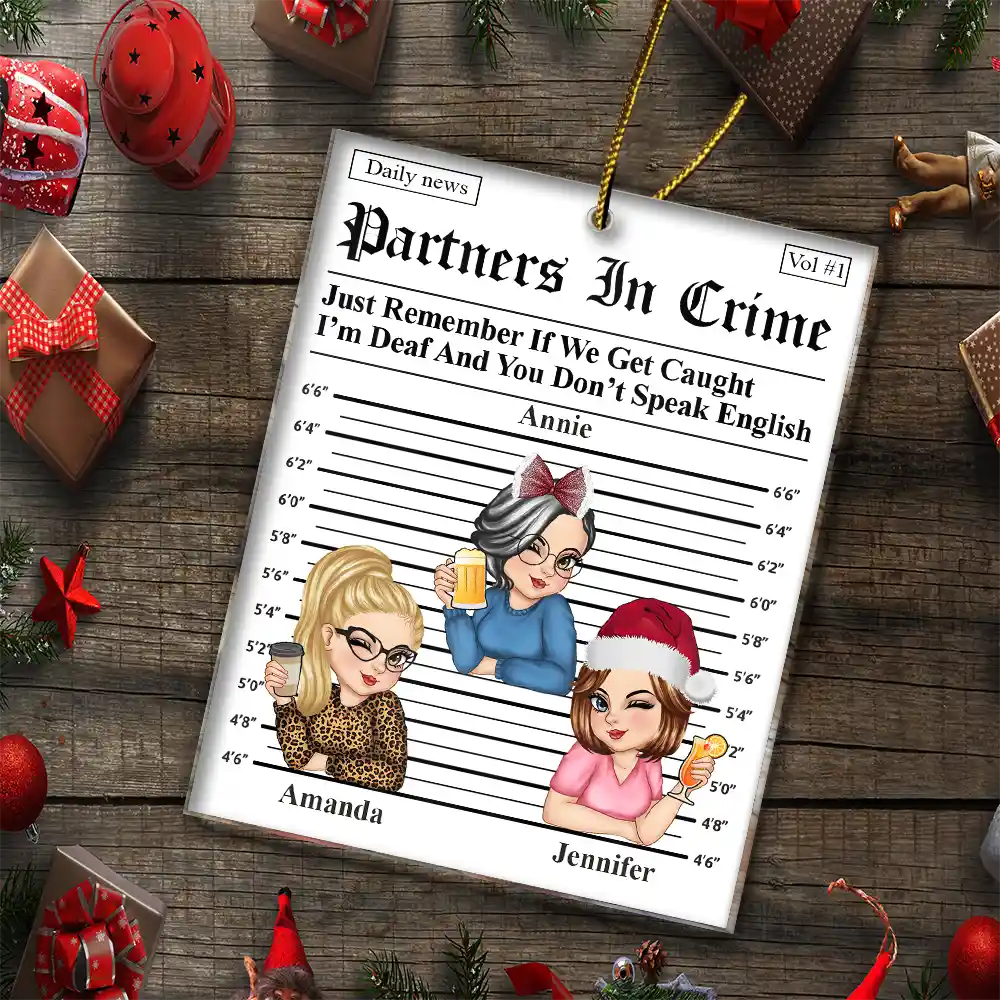 Partners In Crime Daily News - Personalized Custom Shaped Acrylic Ornament - Image 5