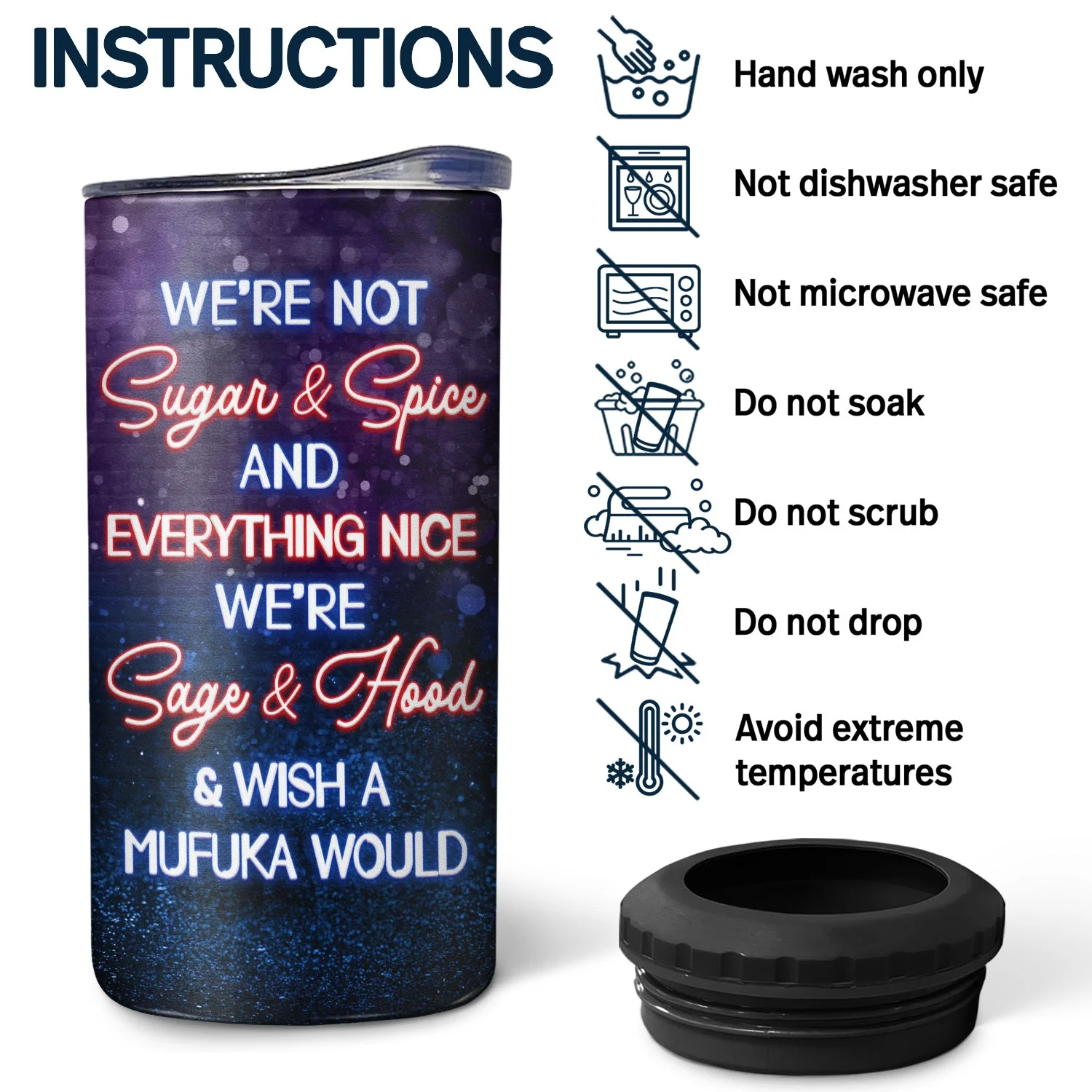 Partners In Crime Just Remember If We Get Caught Best Friends - Bestie BFF Gift - Personalized Custom 4 In 1 Can Cooler Tumbler - Image 5