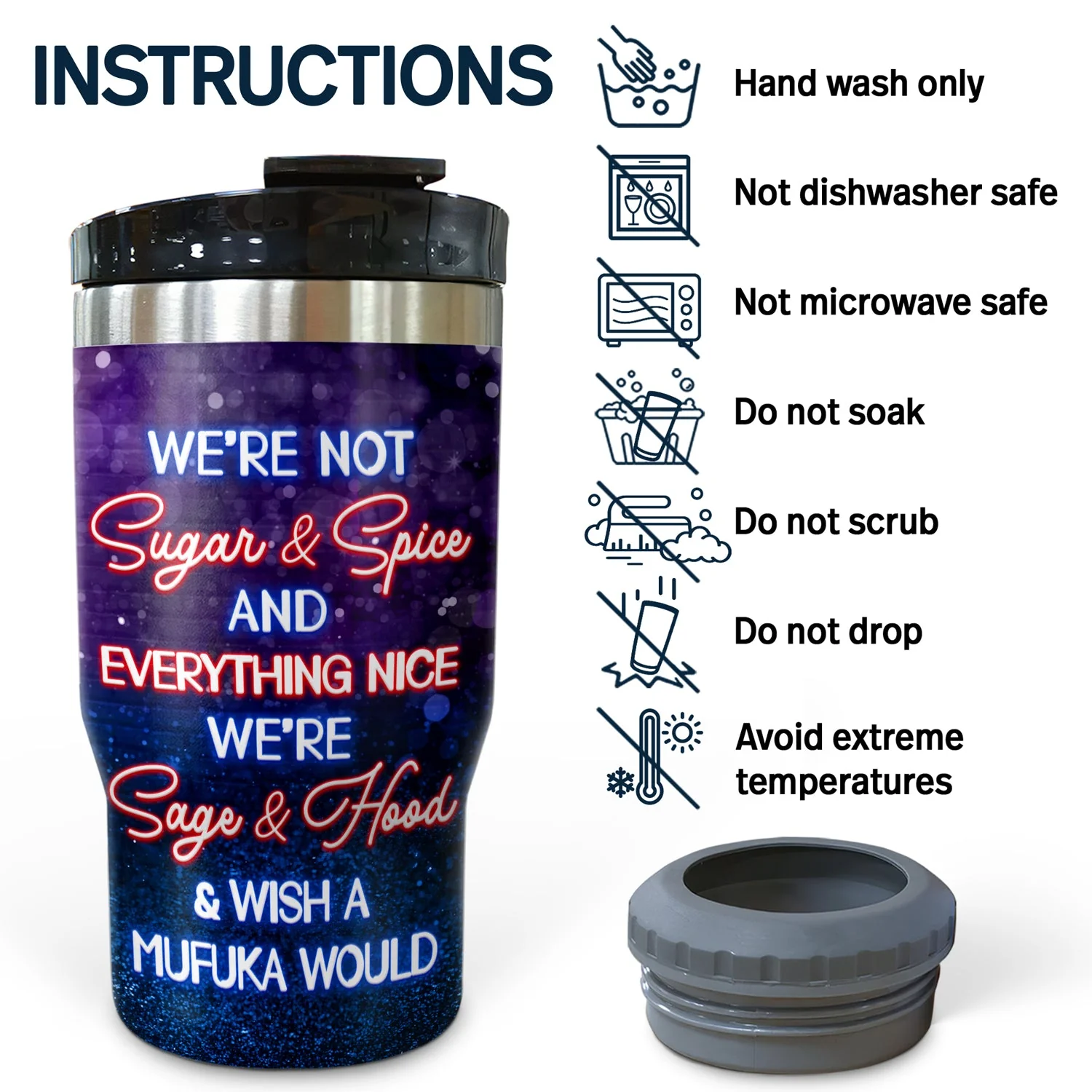Partners In Crime Just Remember If We Get Caught Best Friends - Bestie BFF Gift - Personalized Custom Triple 3 In 1 Can Cooler - Image 5