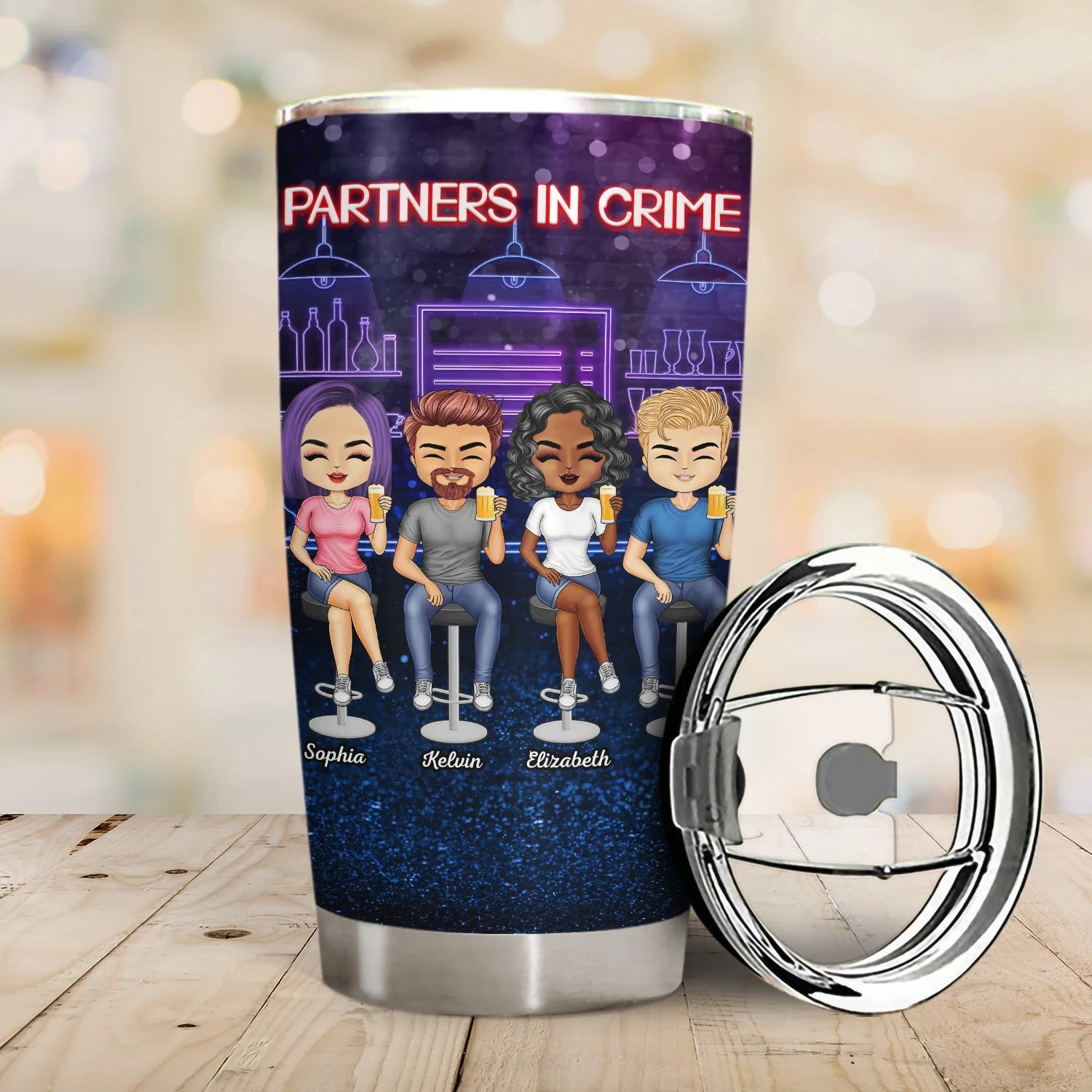 Partners In Crime Just Remember If We Get Caught Best Friends - Bestie BFF Gift - Personalized Custom Tumbler - Image 2