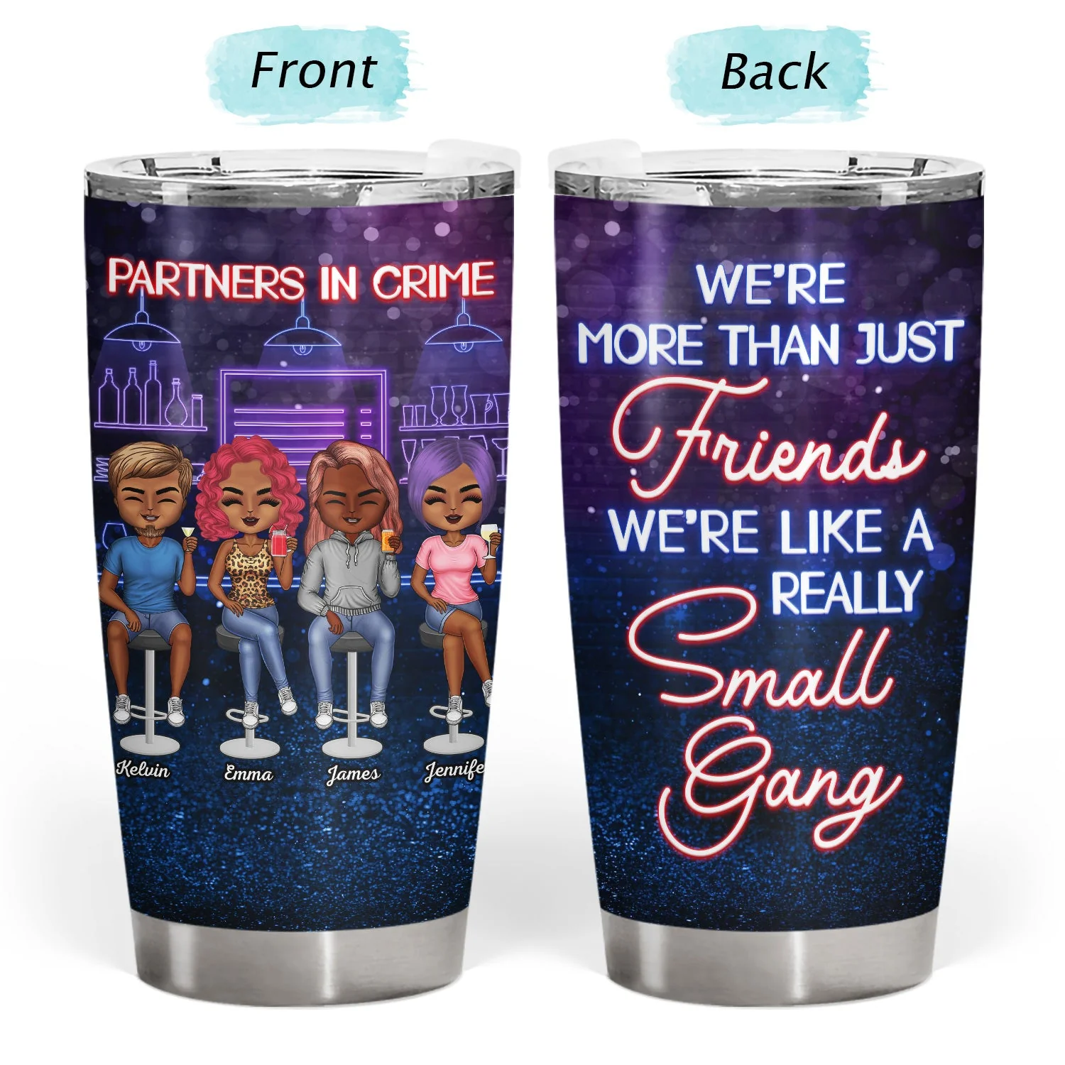 Partners In Crime Just Remember If We Get Caught Best Friends Dark - Bestie BFF Gift - Personalized Custom Tumbler - Image 3