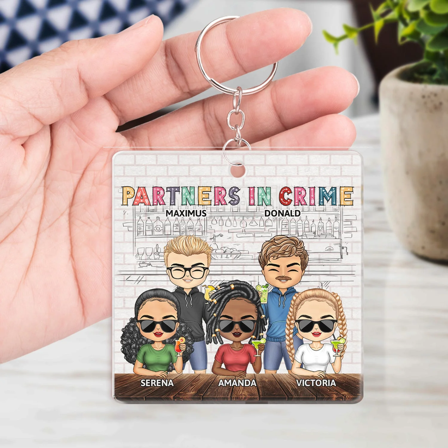 Partners In Crime Just Remember If We Get Caught Colorful Best Friends - Bestie BFF Gift - Personalized Custom Acrylic Keychain - Image 4