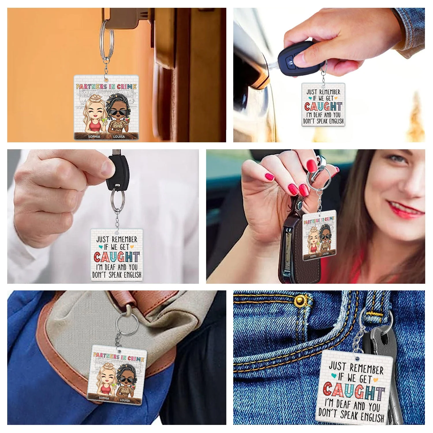 Partners In Crime Just Remember If We Get Caught Colorful Best Friends - Bestie BFF Gift - Personalized Custom Acrylic Keychain - Image 6