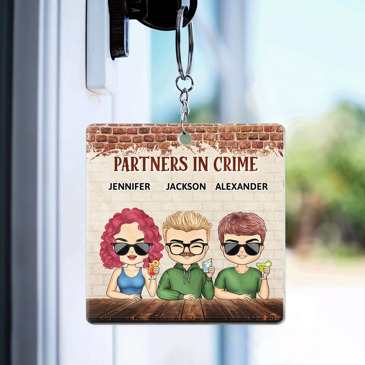 Partners In Crime Just Remember If We Get Caught Friendship Best Friends - Bestie BFF Gift - Personalized Custom Acrylic Keychain - Image 3