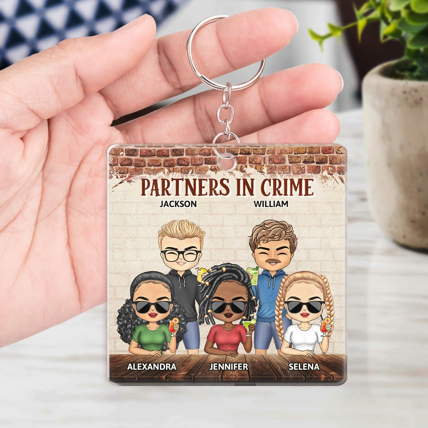 Partners In Crime Just Remember If We Get Caught Friendship Best Friends - Bestie BFF Gift - Personalized Custom Acrylic Keychain - Image 4