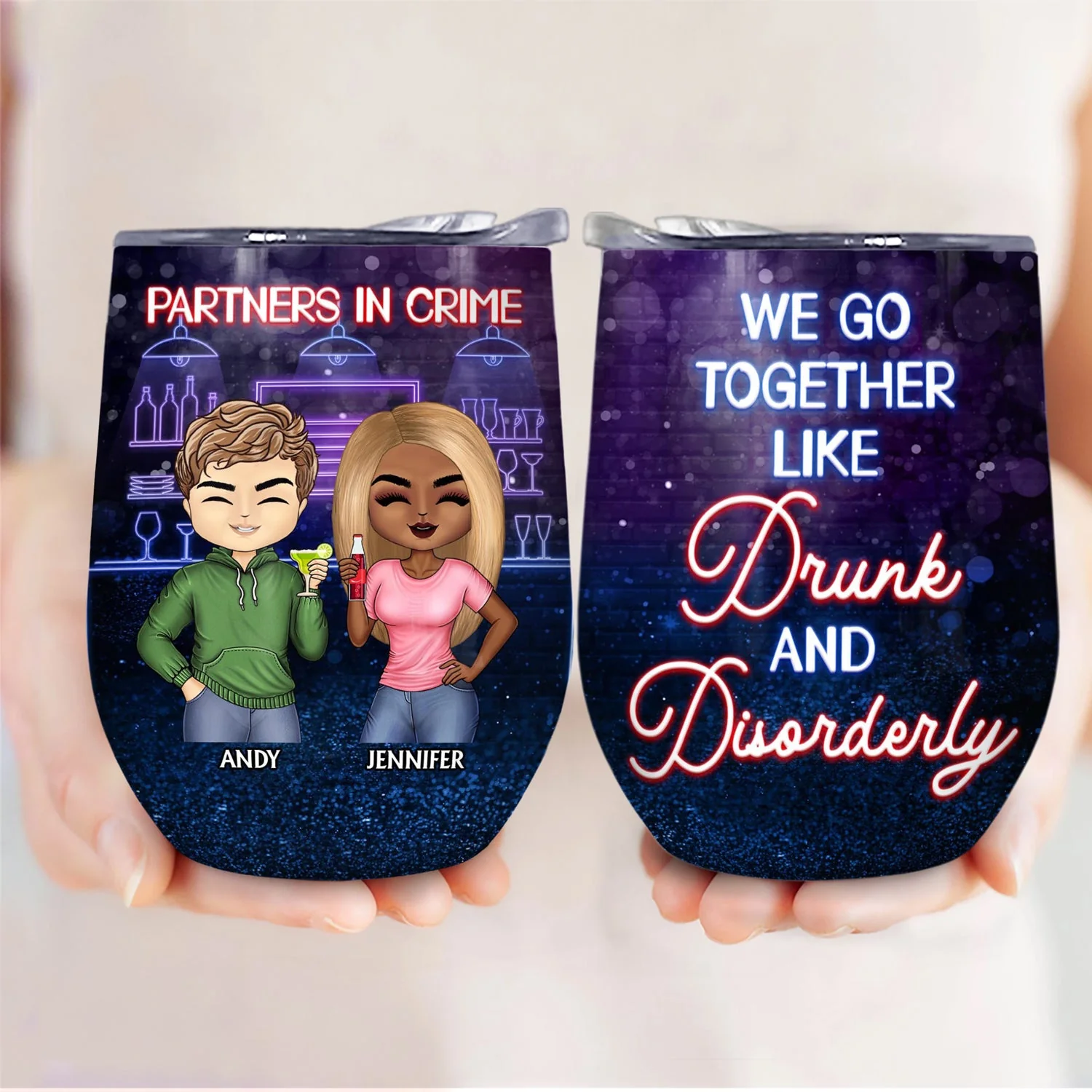 Partners In Crime Just Remember If We Get Caught Friendship Best Friends - Bestie BFF Gift - Personalized Custom Wine Tumbler - Image 3