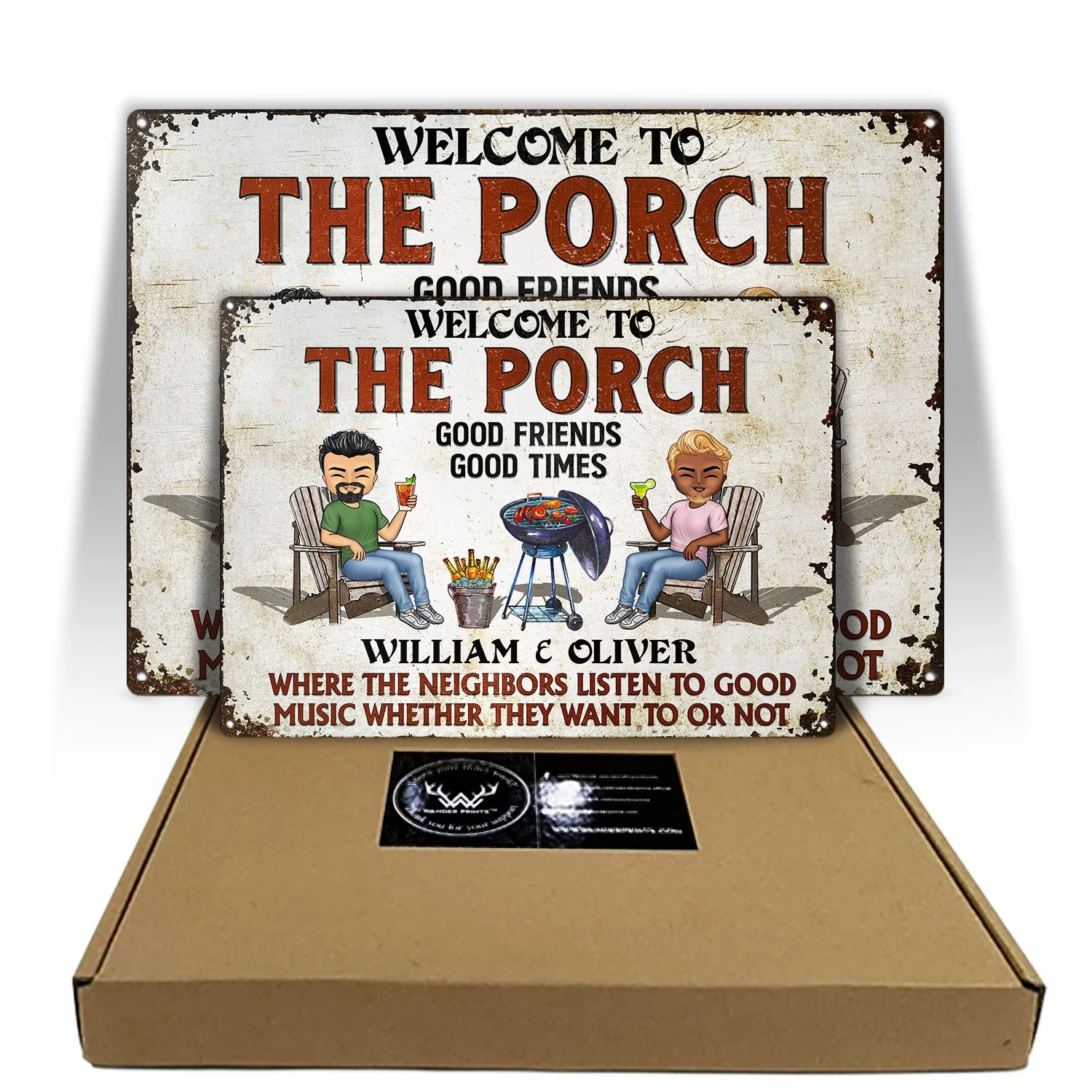 Patio Grilling Listen To The Good Music - Backyard Sign - Personalized Custom Classic Metal Signs - Image 5