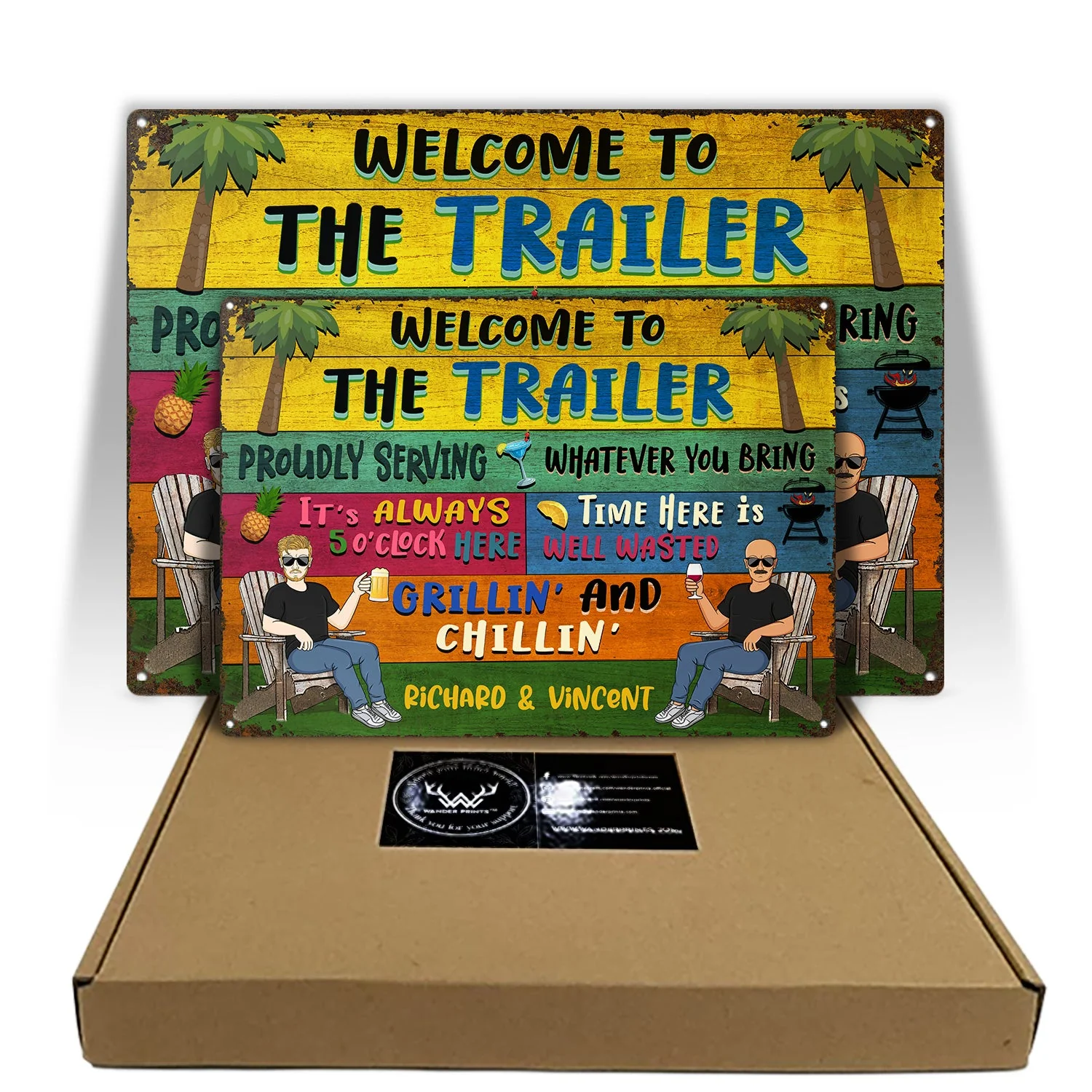 Patio Welcome Grilling Proudly Serving Whatever You Bring Couple Single Horizontal - Home Decor, Backyard Decor, Gift For Her, Him, Family, Husband, Wife - Personalized Custom Classic Metal Signs - Image 5