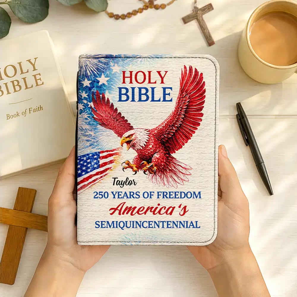Patriotic Faith America 250 Years Of Freedom - Personalized Bible Cover - Image 2